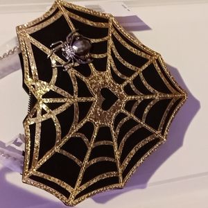 Betsey Johnson Web Surfer Spider Heart Crossbody Bag